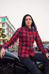 Ladies protective flannel shirt Red and Black