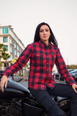 Ladies protective flannel shirt Red and Black