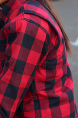 Ladies protective flannel shirt Red and Black