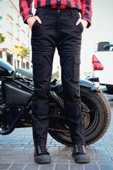 Women's Cotton Twill Cargo Armored Pants- Loose Fit