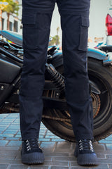 Women's Cotton Twill Cargo Armored Pants- Loose Fit