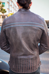 Men’s Vintage Leather Motorcycle Armored Jacket