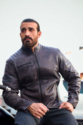 Men’s Vintage Leather Motorcycle Armored Jacket