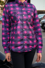 Ladies Pink Plaid Protective Mesh Shirt