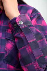 Ladies Pink Plaid Protective Mesh Shirt