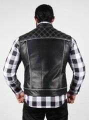 Motorbike Vest Black & white