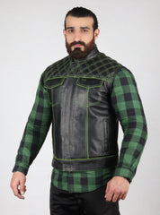 Motorbike Vest Black & green