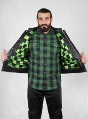 Motorbike Vest Black & green