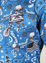 Skyline Skull Shield Summer Mesh Shirt