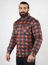 Mesh Shirt Orange Check