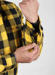 Yellow and Black Flannel- CE AA Rated Fully Kevlar Lined