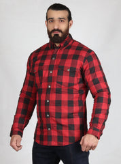 Red and Black Flannel Shirt- CE AA Rated Fully Kevlar Lined