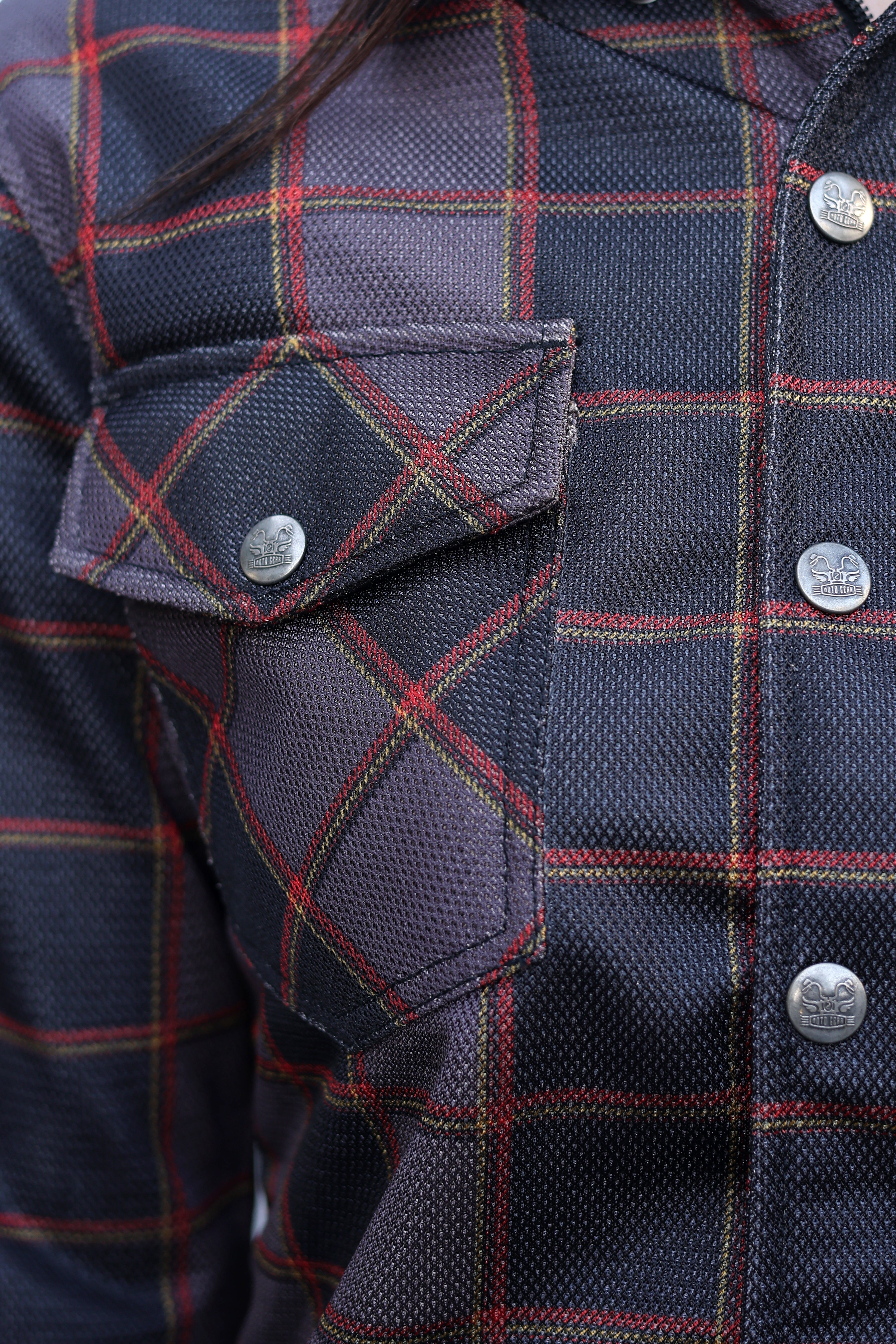 Women's Tartan Plaid Protective Mesh Shirt