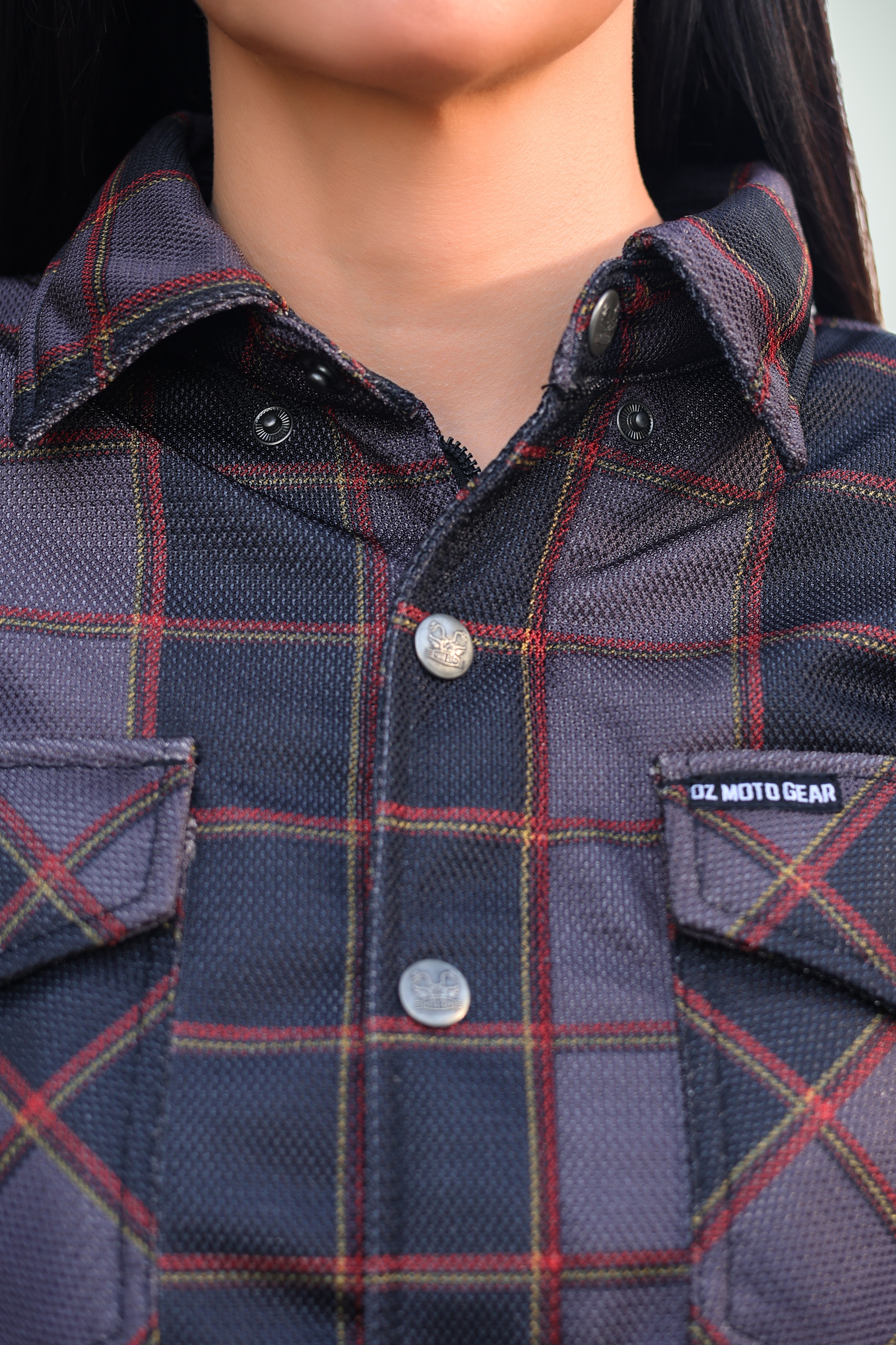Women's Tartan Plaid Protective Mesh Shirt