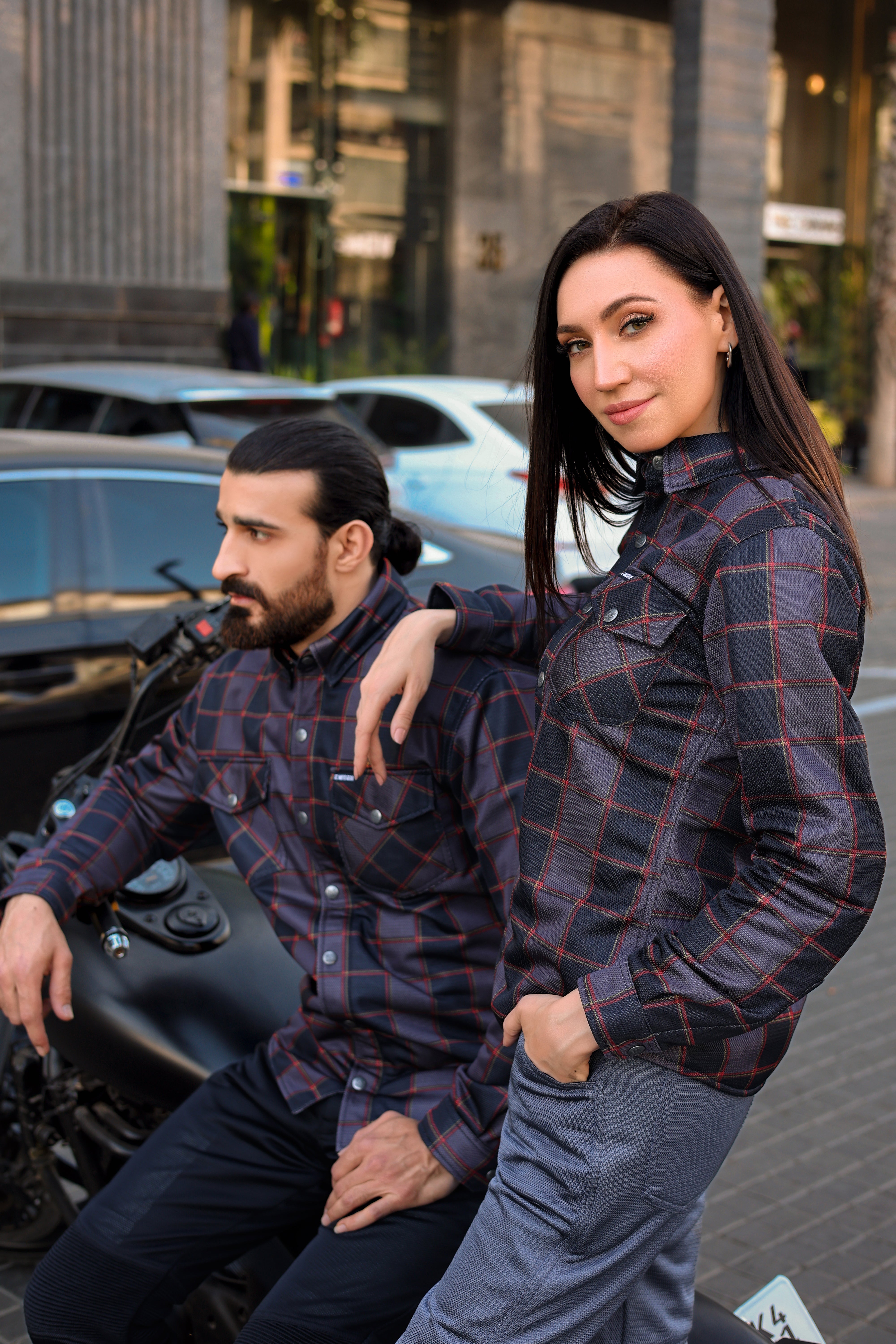 Women's Tartan Plaid Protective Mesh Shirt