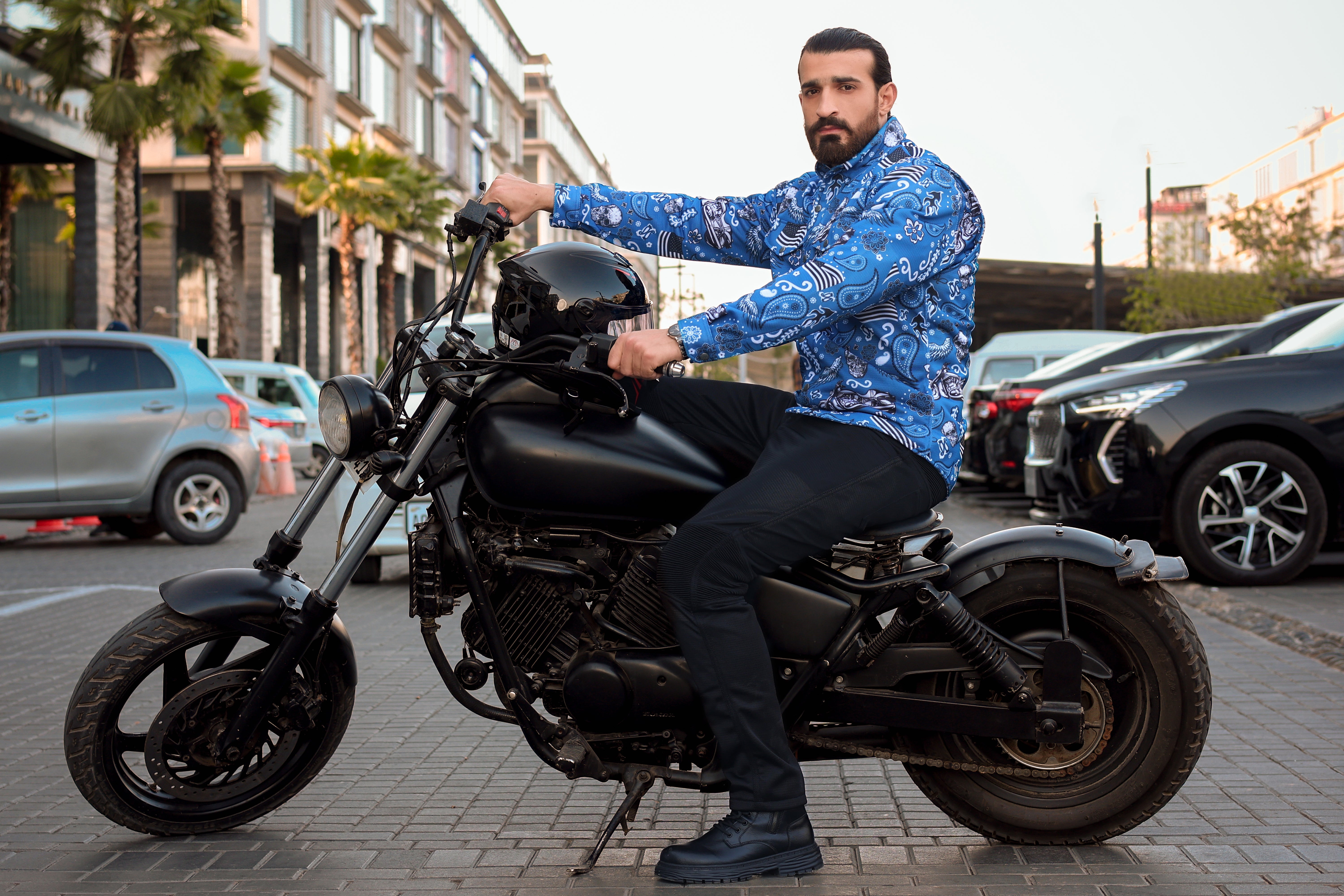 Skyline Skull Shield Summer Mesh Shirt