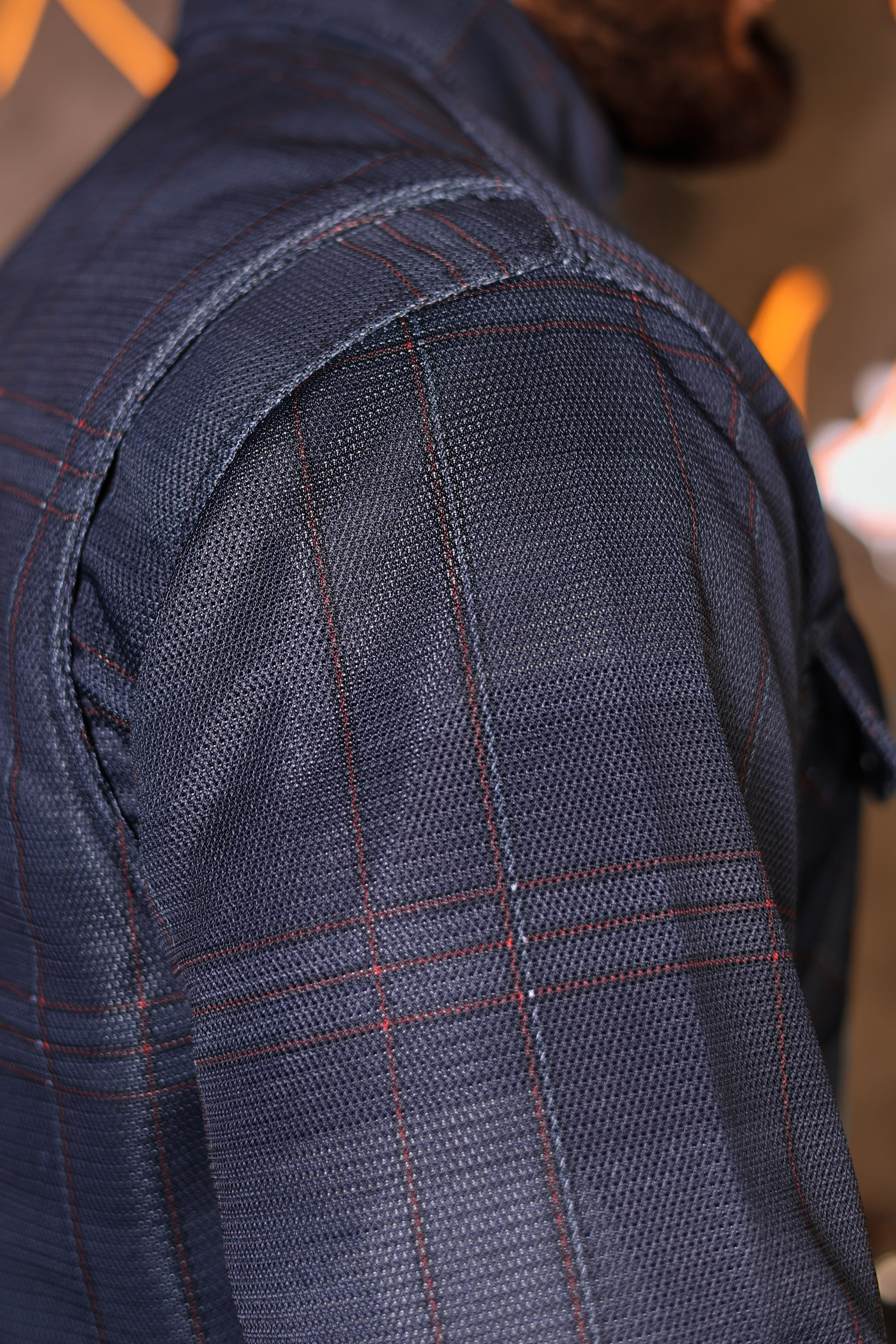 Mesh Protective Shirt With Orange Lines