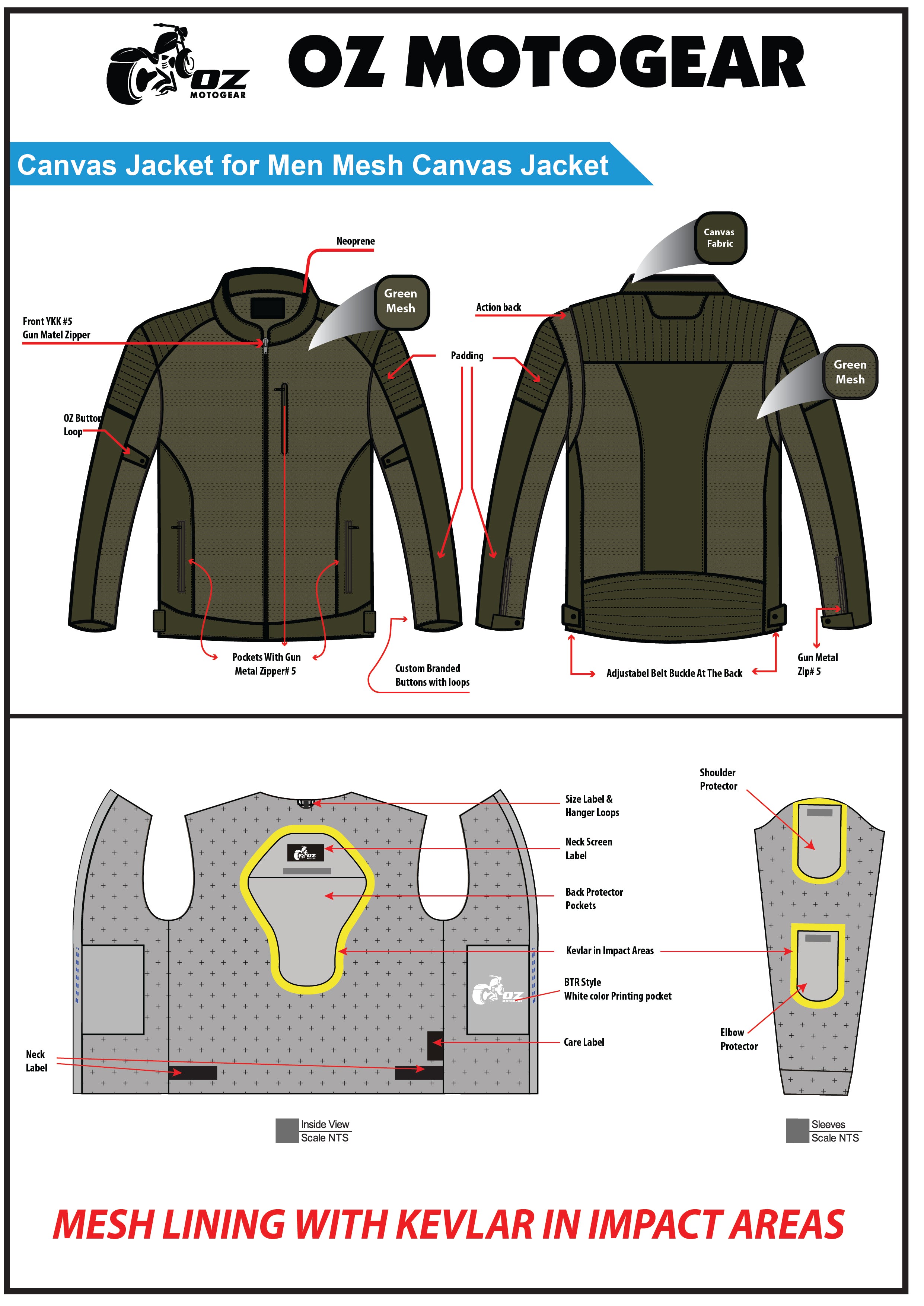 Canvas Jacket for Men | Mesh Canvas Jacket