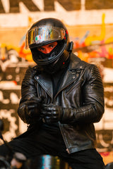 Men's Biker Quilted Leather Jacket