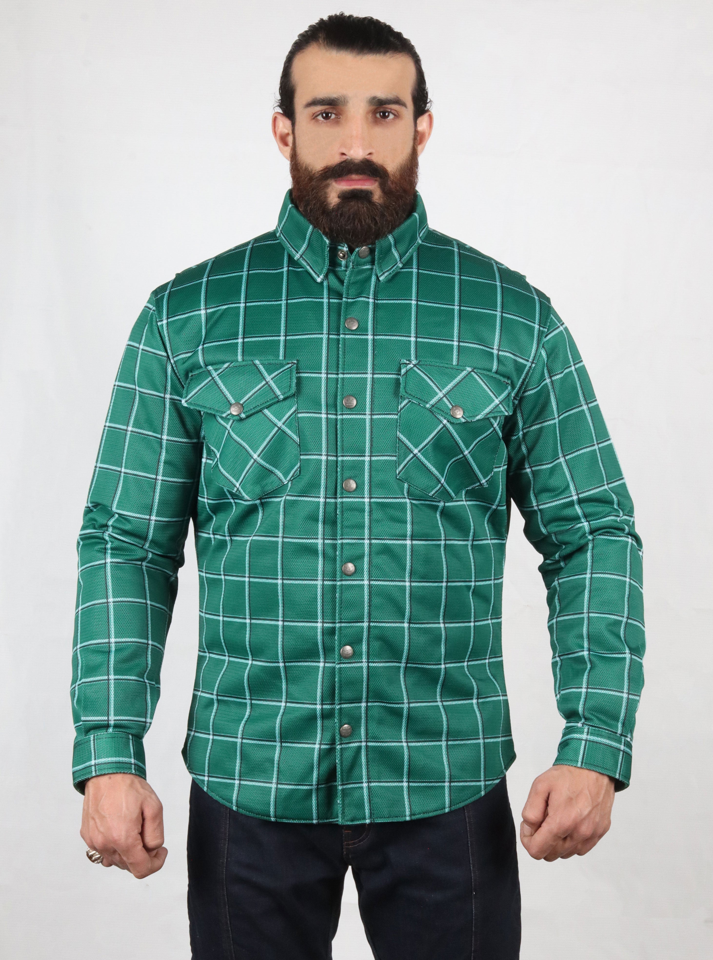 Mesh Shirt Green Check