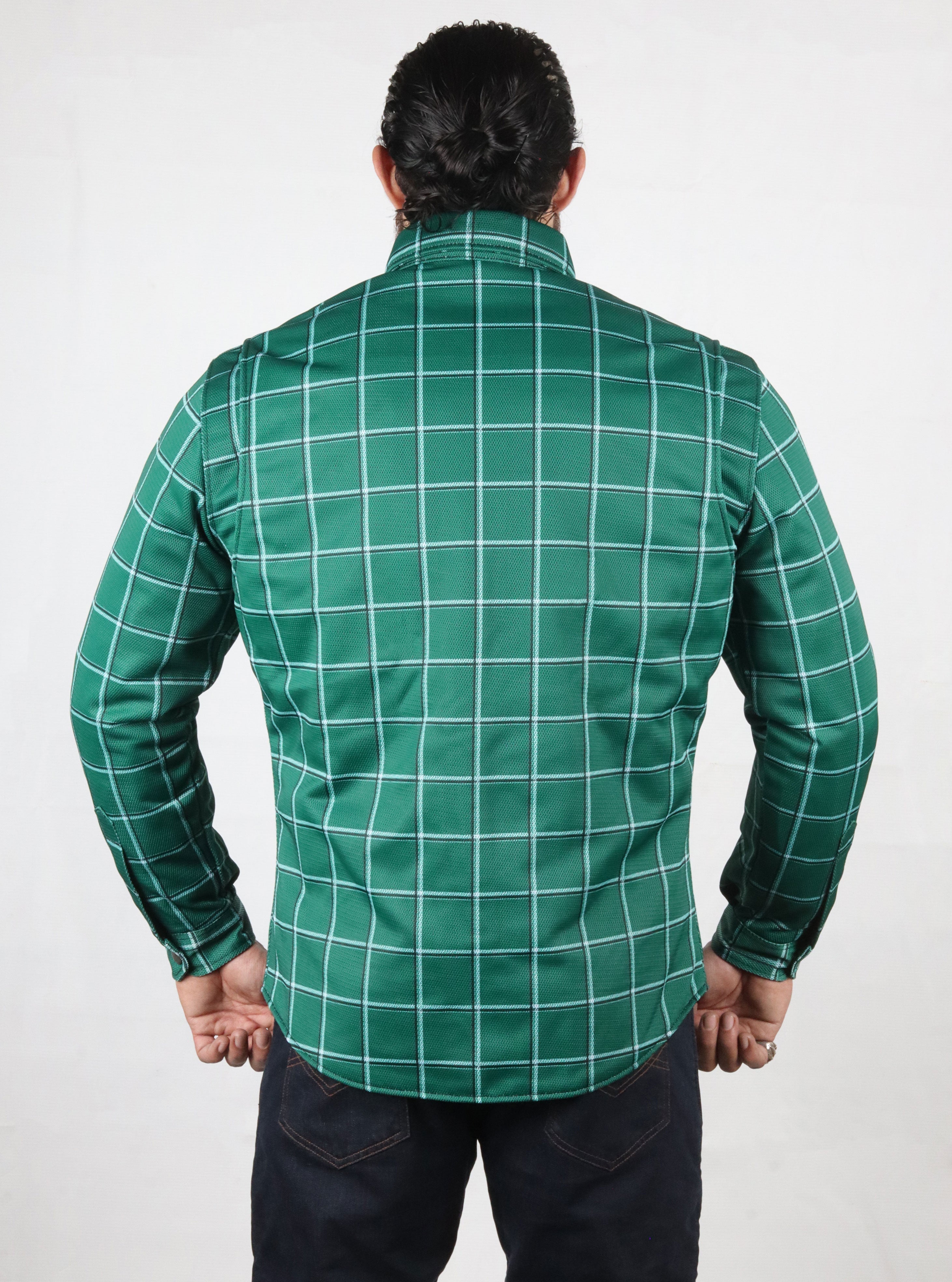 Mesh Shirt Green Check